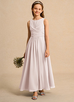 Azazie Ducky Junior Formal Flower Girl Klänningar Klä A-Line i Chiffong Plisserad image4