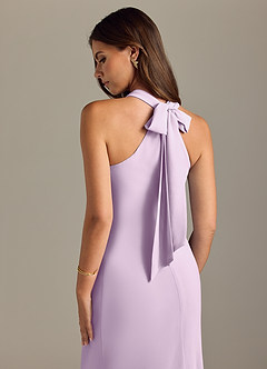 Azazie Doretta Bridesmaid Dresses Frosted Lilac Mermaid Pleated Chiffon Dress image2