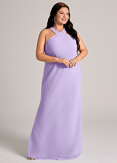 Azazie Doretta Suknie dla druhen Syrena Pofałdowany Szyfon Do ziemi Sukienka image10