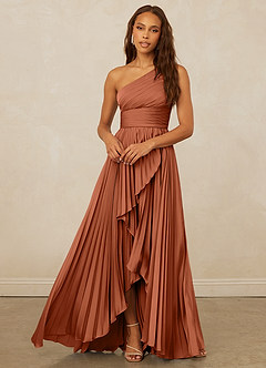 Christian Siriano Bridal for Azazie 1008 Brautjungfernkleider A-Linie One-Shoulder Stretch-Satin Kleid Zedernrose image5