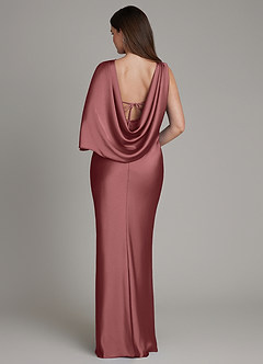 Azazie Darby Abiti da Damigella Abito Sirena in Raso Elasticizzato Plissettato Ametista image2