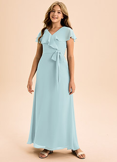 Azazie Lainey Junior Mist A-Line with Pockets Chiffon Dress image4