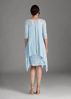 Azazie Flo Mother of the Bride Dresses Sky Blue A-Line Lace Chiffon Dress image4