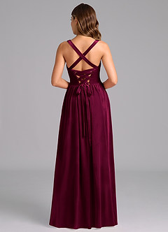 Azazie Francis Brautjungfernkleider A-Linie Korsett Samt Kleid Cabernetrot image5