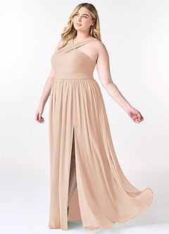 Azazie Elvira Bridesmaid Dresses English Rose A-Line Pleated Chiffon Dress image17