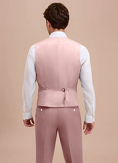 front Ethan Dusty Rose Refined Weave Suit Vest