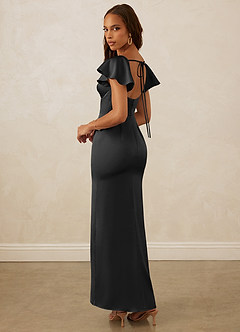 Christian Siriano Bridal for Azazie 1005 Bridesmaid Dresses Black Sheath Sweetheart Neckline Stretch Satin Dress image8