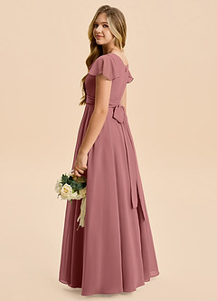 Azazie Cady Junior Amethyst A-Line Pleated Chiffon Dress image6