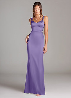 Azazie Denice Bridesmaid Dresses Tahiti Sheath Pleated Stretch Satin Dress image5