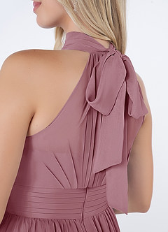 Azazie Iman Bridesmaid Dresses Vintage Mauve A-Line A-Line Ruched Chiffon Dress image12