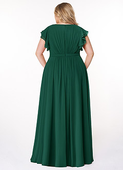 Azazie Daphne Modest Bridesmaid Dresses A-Line Ruffled Chiffon Floor-Length Dress image7