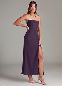 Azazie Leonis Bridesmaid Dresses Plum Mermaid Strapless Chiffon Convertible Dress image8
