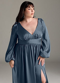Azazie Norah Bridesmaid Dresses Twilight A-Line Stretch Satin Dress image12
