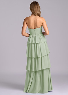 Azazie Faye Abiti da Damigella Abito A-Line in Chiffon Scollo a Cuore Verde Salvia image7