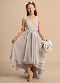 Azazie Kitten Junior Formal Jurken voor bloemenmeisjes A-Lijn Jurk van Chiffon Vorst image4