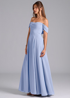 Azazie Almina Bridesmaid Dresses Ice A-Line Off the Shoulder Chiffon Convertible Dress image6