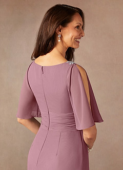 Azazie Pascual Mother of the Bride Dresses Vintage Mauve A-Line Pleated Chiffon Dress image8