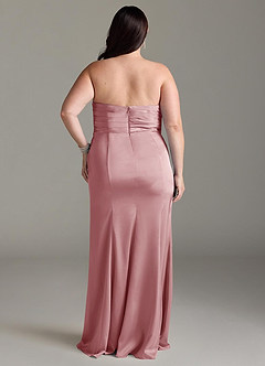 Azazie Yola Bridesmaid Dresses Dusty Rose Sheath V-Neck Pleated Stretch Satin Convertible Dress image10