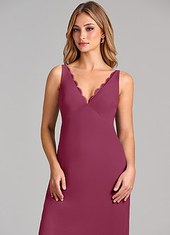 Azazie Tianna Final Sale Mulberry Sheath Chiffon Dress image6