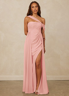 Christian Siriano Bridal for Azazie 1014 Bridesmaid Dresses Rosette A-Line Off the Shoulder Chiffon Dress image1
