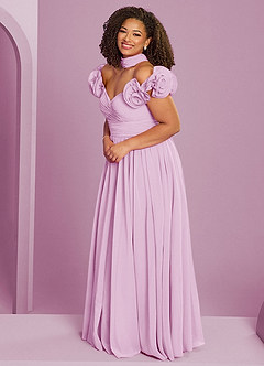Barbie ♥ Azazie Jurken voor bruidsmeisjes Converteerbaar Jurk van Chiffon met A-Lijn Off the Shoulder Snoep Roze image5