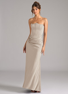 Azazie Debby Bridesmaid Dresses Frost Mermaid Strapless Stretch Satin Convertible Dress image4