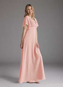 Azazie Alessa Mother of the Bride Dresses Rosette A-Line V-Neck Pleated Chiffon Dress image2