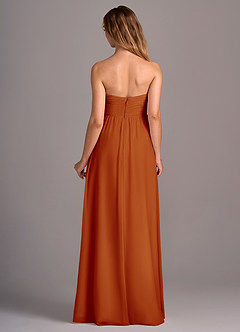 Azazie Joni Bridesmaid Dresses Paprika A-Line Strapless Chiffon Convertible Dress image5