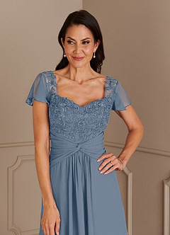 Azazie Gwenyth Mother of the Bride Dresses Twilight A-Line Lace Chiffon Dress image6