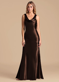 Azazie Rylina Bridesmaid Dresses Ganache Mermaid Metallic Satin Dress image5
