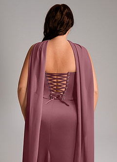 Azazie Sorrel Bridesmaid Dresses Desert Rose Mermaid Strapless Stretch Satin Convertible Dress image11