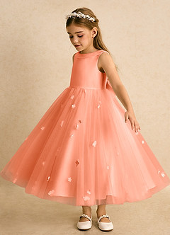 Azazie Angel vestidos de niña de las flores Vestido de Atardecer de Tul de Princesa con Lazo image4