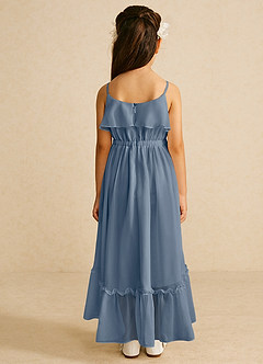 Azazie Karmen Blumenmädchenkleider A-Linie Gestreift Chiffon Kleid Zwielichtviolett image3