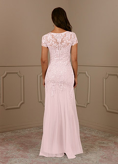 Azazie Laurie Mother of the Bride Dresses Blushing Pink Mermaid Scoop Sequins Tulle Dress image6