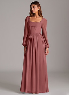 Azazie Maree Bridesmaid Dresses Amethyst A-Line Corset Chiffon Dress image1