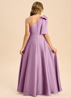 Azazie Penguin Junior Abito A-Line in Raso Elasticizzato Fiocco Glicine image2