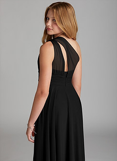 Azazie Charlize Junior Black A-Line Mesh Dress image5