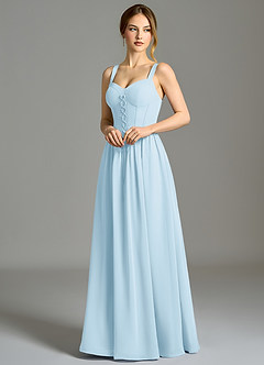 Azazie Porscha 신부 들러리 드레스 A라인 스윗하트 네크라인 쉬폰 바닥 길이 드레스 image7