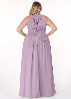 Azazie Iman Robes de demoiselle d'honneur Robe Trapèze en Mousseline de soie Ligne A froncée Glycine image9