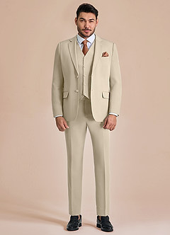 front James Tan Structured Stretch 3-piece suit
