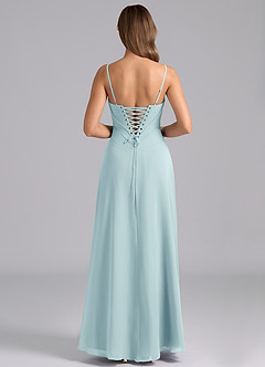 Azazie Valentine Abiti da Damigella Abito A-Line in Chiffon Corsetto Sea Glass image2