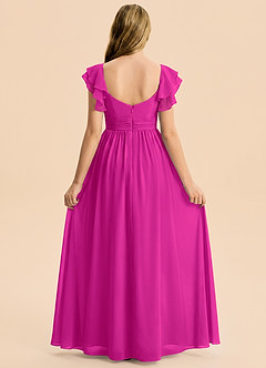 Azazie Anaya Junior Vestido Fucsia de Gasa de Corte en A con Escote corazón image2