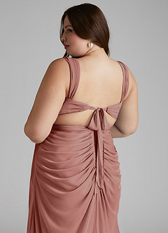 Azazie Jesaphine Bridesmaid Dresses Cedar Rose Sheath Ruched Mesh Dress image7