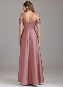 Azazie Marley Bridesmaid Dresses Dusty Rose A-Line Off the Shoulder Stretch Satin Convertible Dress image5