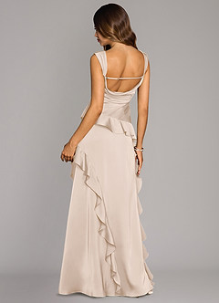 Azazie Sloane Bridesmaid Dresses White Alabaster A-Line Sweetheart Neckline Stretch Satin Dress image2