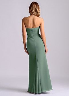 Azazie Debby Bridesmaid Dresses Eucalyptus Mermaid Strapless Chiffon Dress image2