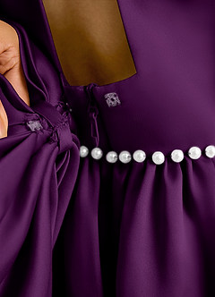 Azazie Daisies Abiti da Ragazza di Fiori Abito Principessa in Raso Opaco Fiocco Uva image8