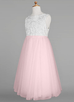 Azazie Udara Flower Girl Dresses Ball-Gown Lace Tulle Tea-Length Dress image7