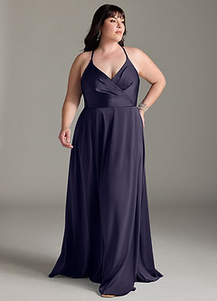 Azazie Davis Bridesmaid Dresses Stormy A-Line Pleated Stretch Satin Dress image7