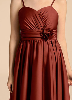 Azazie Catalina Junior Klänning av A-Line i Stretch Satin Sweetheart halsringning image8